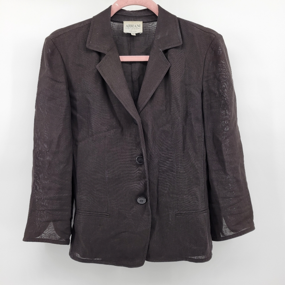 Armani Collezioni linen black blazer 2